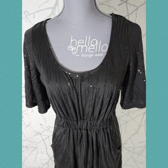 Staring at Stars Black Sequined Jersey Knit Dress - Picture 2 of 7